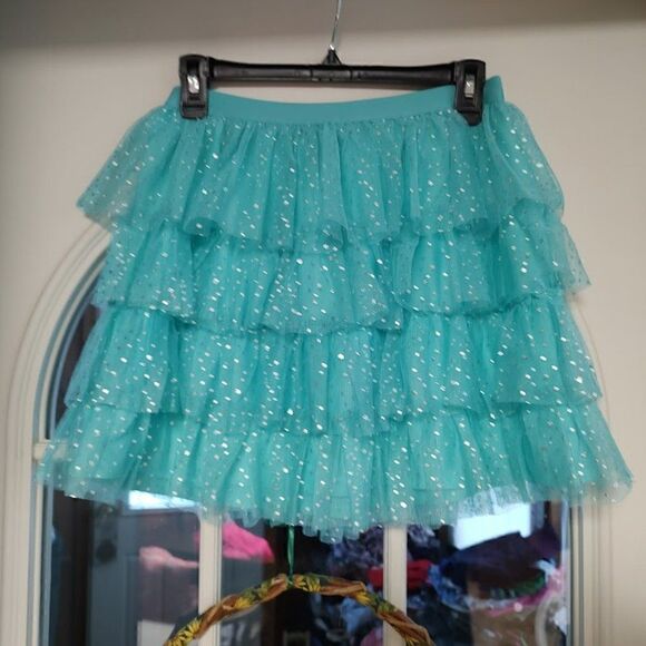 New The Children's Place Light Teal  Layered Tulle Skirt Size Girl's 14 - Picture 1 of 2